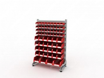 Стеллаж для пластиковых лотков S-BOX односторонний 1500x1000x450.05