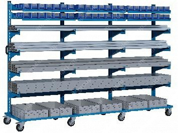 Тележка-стеллаж консольная односторонняя EUROTROL 2000х3000х600.01