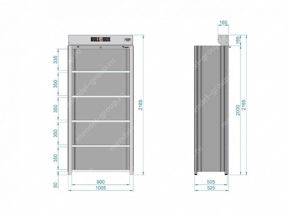 Шкаф роллетный на балкон ROLL-BOX SIMPLE 10.05.6.V2