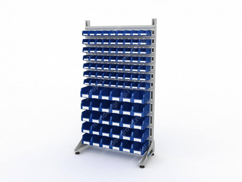 Стеллаж для пластиковых лотков S-BOX односторонний 1800x1000x450.04