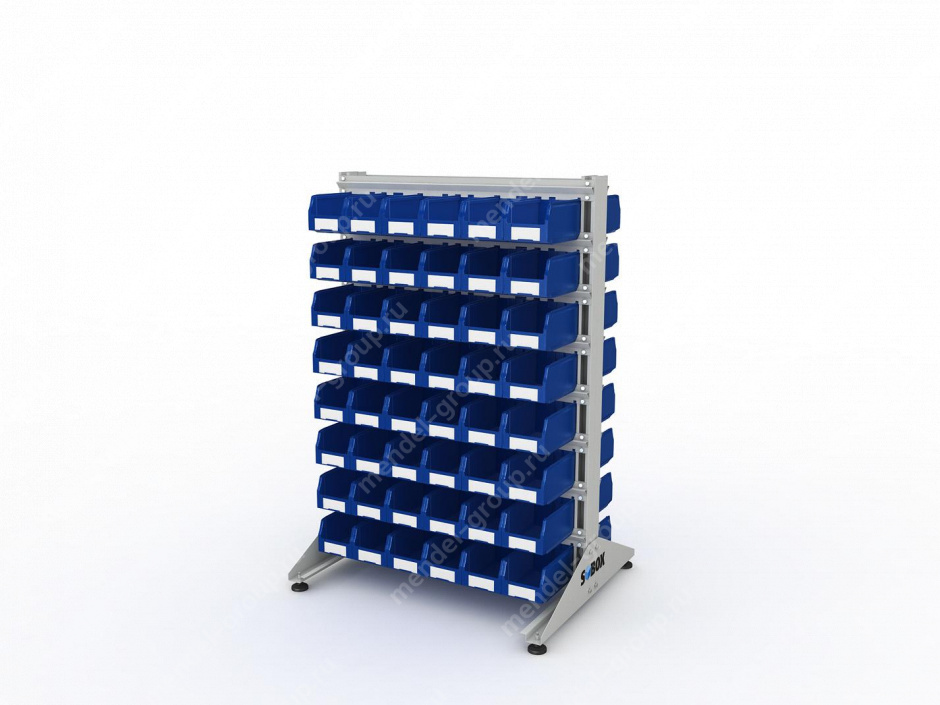 Стеллаж для пластиковых лотков S-BOX двухсторонний 1500x1000x800.02