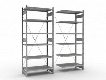 Стеллаж среднегрузовой на зацепах 2500х1000х800 (6 полок)