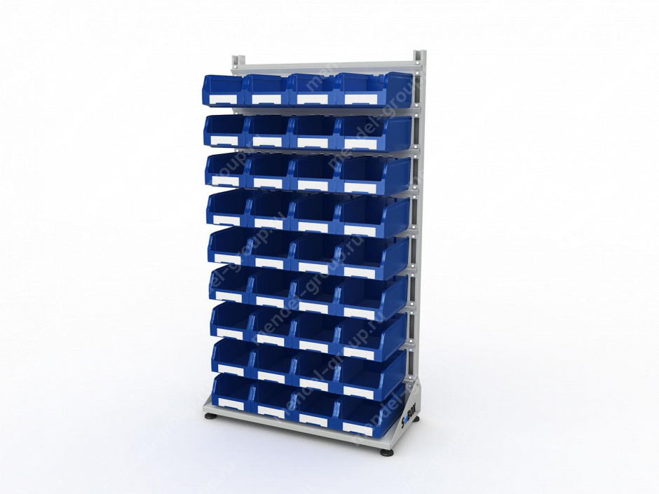 Стеллаж для пластиковых лотков S-BOX односторонний 1800x1000x450.03