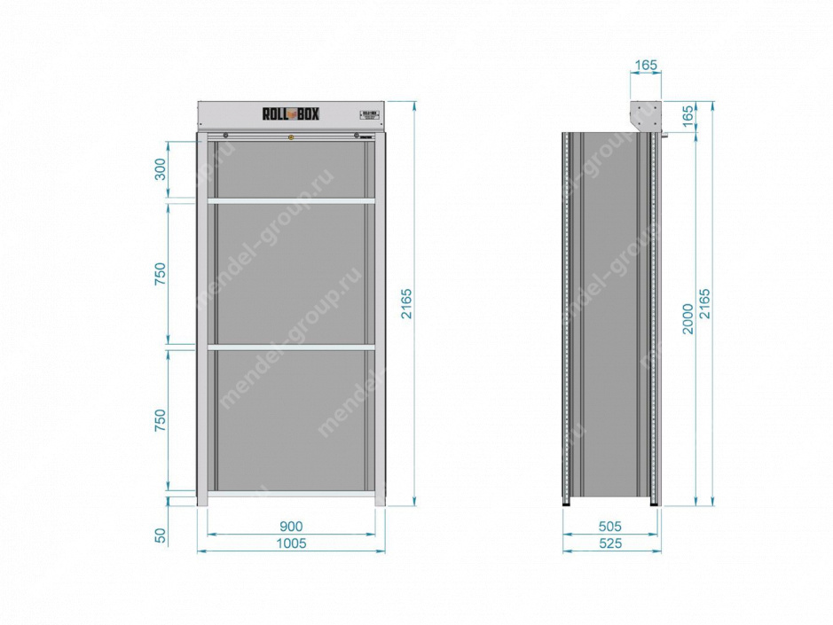 Шкаф роллетный на балкон ROLL-BOX SIMPLE 10.05.4.V2