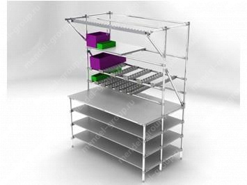Стол для сборочных работ с гравитационными полками Kaizen - 02