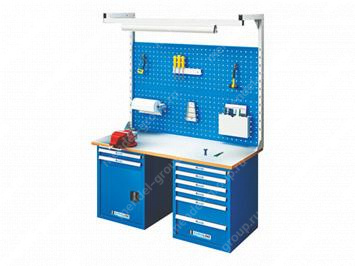 Верстак двухтумбовый EUROBENCH VL ВТ.М-15М-26/Р4.Led