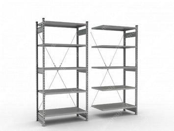 Стеллаж среднегрузовой на зацепах 2300х1300х500 (5 полок)