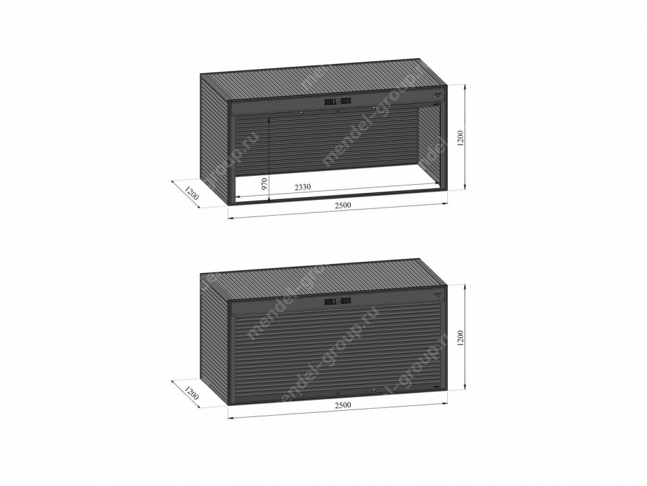 Шкаф роллетный ROLL-BOX DESIGN 12.250.120-V2 (пустой)