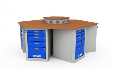 Верстаки слесарные на шесть мест серии KOMBI