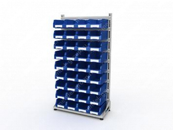 Стеллаж для пластиковых лотков S-BOX односторонний 1800x1000x450.03